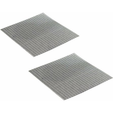 Grillimatto, 2 kpl 33 x 40 cm tarttumaton teflon-grillimatto, grilliverkko, grillihiiliverkko mikroaaltouuniin, hiiligrill-