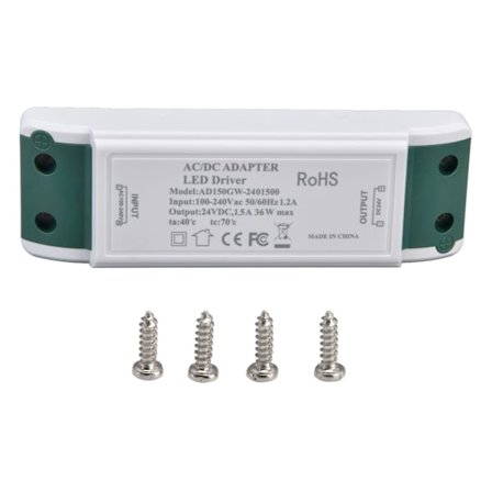 LED-drivrutin 24V DC 1,5A 36W LED-strömförsörjning Konstant ström 24V Transformator AC100-240V