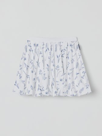 Ballongskjørt blomster - 104 - barneklær - white - Polarn O. Pyret