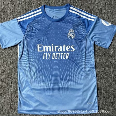 2025-2026 Säsong Real Madrid Club Fotbollströja Supporterversion Blå Målvaktströja
