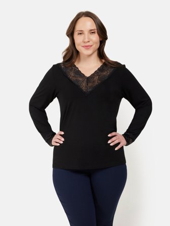 CISO - Langærmet T-shirt - Sort - Blonde Detalje