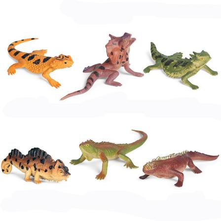 6st Verklighetstrogna Ödlor Modell Skäggdrake Figurer Simulering