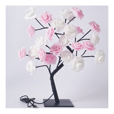 LED Bordplade Bonsai Træ Lampe USB Træ Lampe Jul Soveværelse Dekoration Bord Natlys Hvid Pink 24 Lys Rose