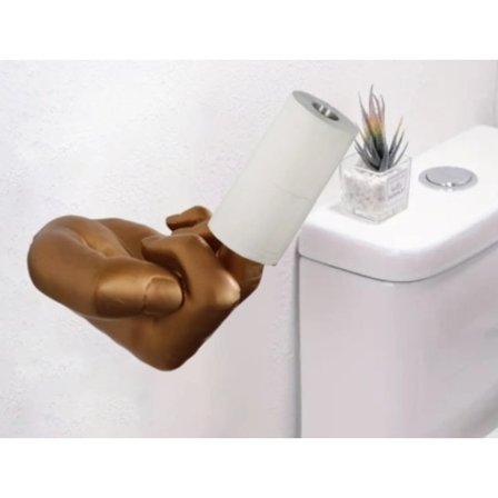 Toiletpapirholder i form af en langfinger - Kreativ badeværelsesdekoration i resin
