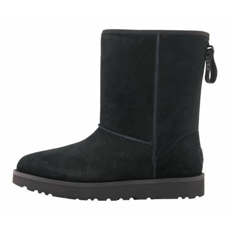 UGG Classic Short Logo Zip Laarzen , Zwart , Dames , Maat: 35 EU Snowboots