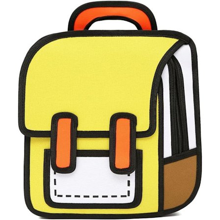 Jente Gutter Jump Style 3D Ryggsekk 16 Tommer 2D Tegninger Anime Tegneserie Tegneserie Ryggsekk Dagstursekk Stor (Gul)