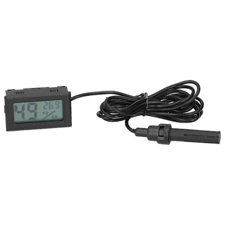 Temperatur- og fuktighetsmåler, Innendørs LCD Hygrometer Termometer -50~70 Beste Visuelle Effekt Mini Elektronisk Svart For Drivhus