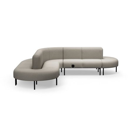 Sofa VARIETY, L-formet, med USB-uttak, stoff Blues CSII, taupe