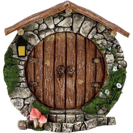 Miniature Fe-Havegårdsdør - Udendørs Fe-Hus til Træer & Havefigurer (Én Størrelse, A)