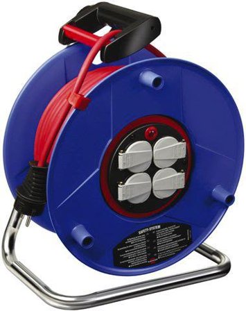 Brennenstuhl Anti-Twist Kabeltrommel 4-veis 50 m, Stikkontakter & kabler