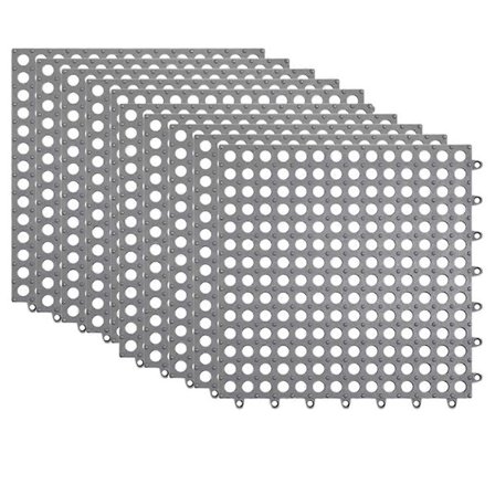 Skridsikre gulvfliser - Blød sammenføjningsbrusemåtte til badeværelse, dæk, pool, terrasse og udendørs dræningspude grå