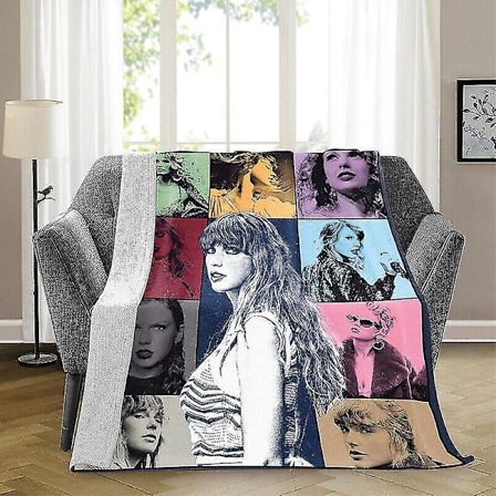 Singer Taylor Swift Flanellfilt - Mjuk och varm filt för soffa eller säng
