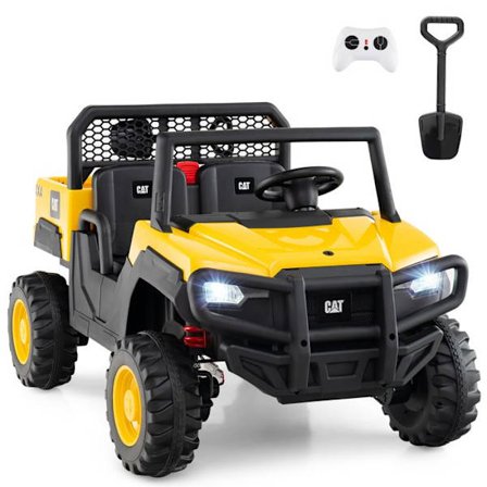 COSTWAY 4x4 Sähköauto 24V/7 Ah Lapsille - Etäohjain 2,4G, 4 Moottoria, Hidas Käynnistys, LED, Hörinä, MP3, 50 kg Keltainen