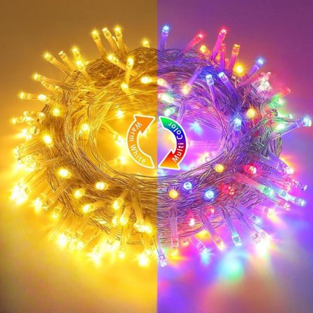 Julebelysning, 200 LED-lys 20 meter, til have- og juletræsdekoration Varm hvid