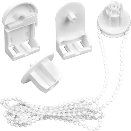 25mm Clutch Blindkæde, Justerbar Perle Rullegardin, Sidetrissekæde Sæt, Klemmebeslag til Dobbelt Rullegardiner, Mørklægningsgardin, 3m Vindue 