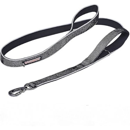 Klassisk dobbelt hundeline ca. 4,9' lang og 1,3 cm bred, kraftig polstret nylon til gåturstræning af små til mellemstore hunde, Matchi