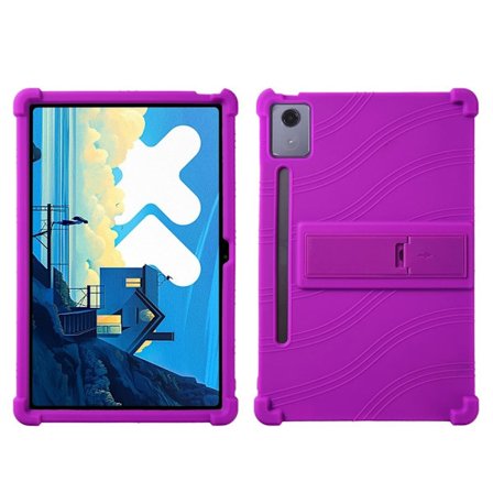 Lenovo Xiaoxin Pad Pro 12,7 tum / Pad Pro 12,7 (2025) Silikonfodral med kickstand Robust skyddsfodral - Lila
