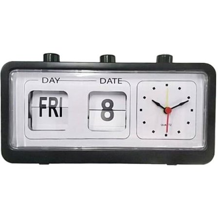 Ny mekanisk vekkerklokke med kalender, ODIPIE skrivebordsklokke