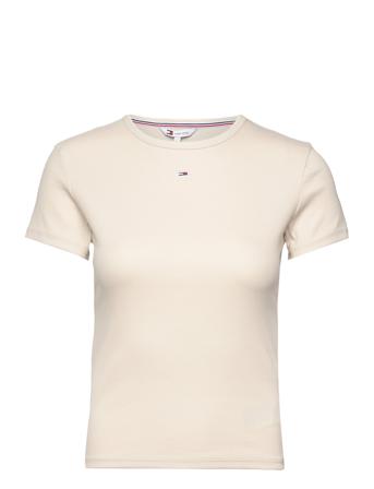 Tjw Slim Essential Rib Ss Ext Tommy Jeans Beige