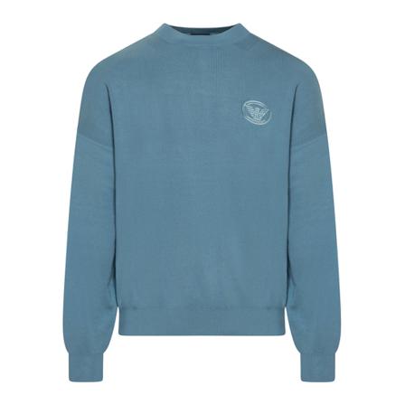 Emporio Armani, Round-neck Knitwear Blauw, Heren, Maat:L