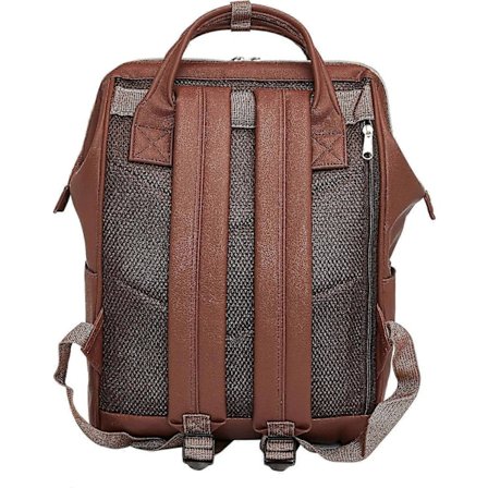 Læder Rygsæk Pusletaske med Laptop Rum Rejse Skole for Kvinder (Brun, Stor)