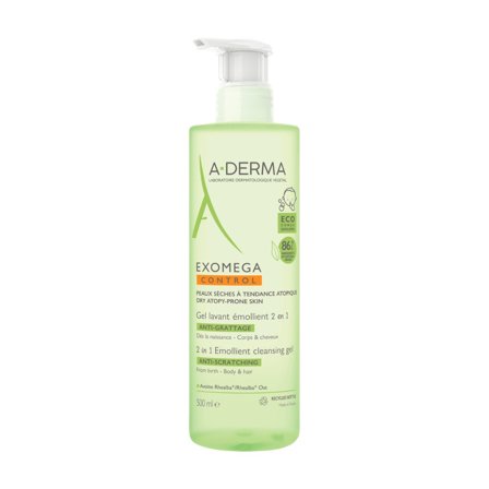 A-Derma Exomega Control Gel Detergente Emolliente 2 In 1 500ml