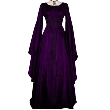 Kvindes Langærmet Rundhals Uregelmæssig Kjole