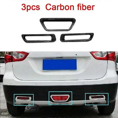 Til Suzuki S-Cross Scross Sx4 2014 2015 2016 2017 Cover ABS Chrome Lampe Baglygte Stop+Tågelygte Trim Ramme Panel Kulfiber 3 stk