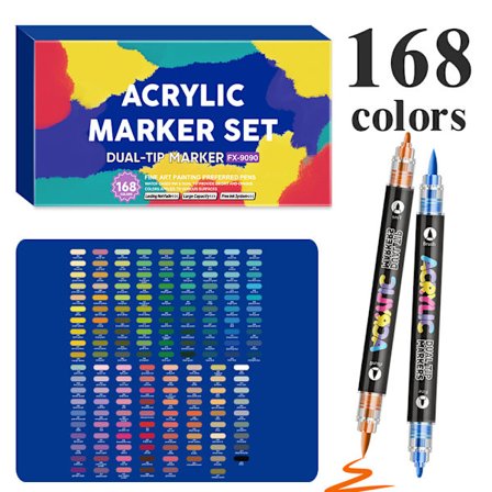 Tusser, tegne penne til studerende, diy kunst Dual Tip Akryl Paint Pens 168 farver