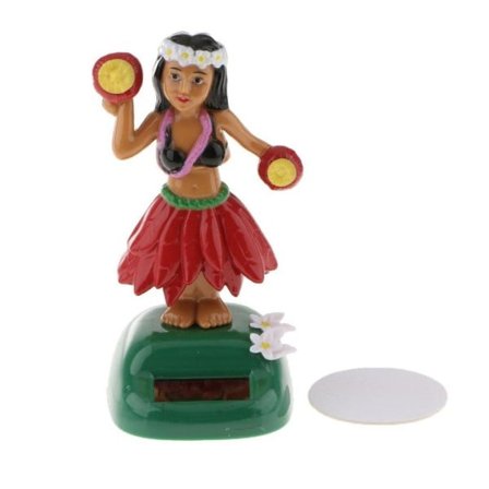 Hawaii Jente Bil Solar Danser Swingende Animert Bobble Hode Danser Leketøy