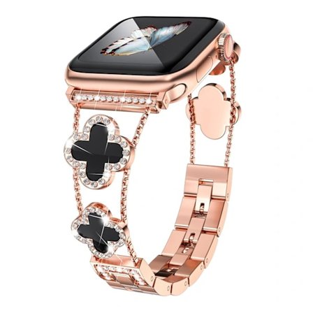 Klockarmband - Roséguld Vackert Lyxigt Metall Diamant Smalt Glitter Apple Watch Armband 38mm 40mm 41mm iwatch se Serie 6/5/,A