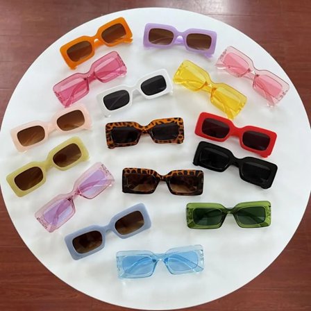 Retro Rectangle Sunglasses for Women Men Trendy Fashion Candy Color Sunglasses 90s Y2K Sun Glasses UV400 Protection Eyewear