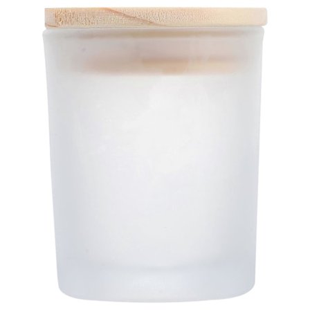 Glasslysglass med bambuslokk Tomt lysblikk for å lage lys Glasskrukke