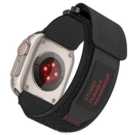 Apple Watch Series 8 (45mm) / Watch Ultra AW nylon sportarmband - Svart