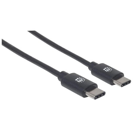 Manhattan MH Cable, Hi-Speed USB 2.0, C-Male/C-Male, 3m, Black, Polyba