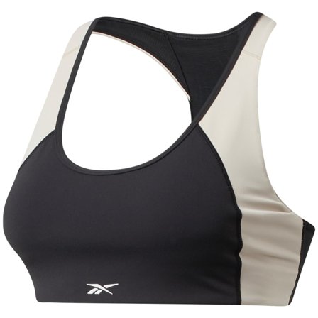 Reebok Women's Lux Racer Padded Colorblock Sports Bra Women undergarment Black L