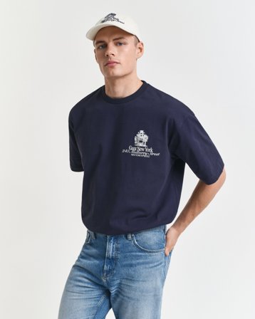 GANT Herren Graphic T-Shirt (XL) Marineblau