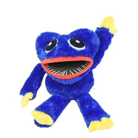 Stor Mun Plyschleksak Poppy Öppen Mun Docka, Rosa Poppy, 45cm, Blå