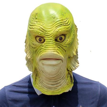 Fiskmask Black Lagoon's Halloween Animal Head Mask (1 Grön)