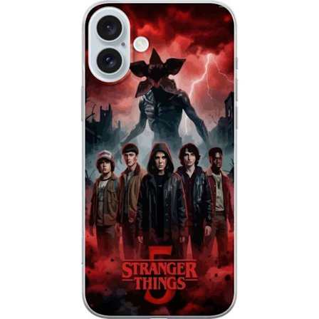 Yhteensopiva Puhelinkuori Apple Apple iPhone 16 Plus Pimeä Stranger Things -inspiroima fantasiakuvaus salamalla, dramaattisella taivaalla ja intensii