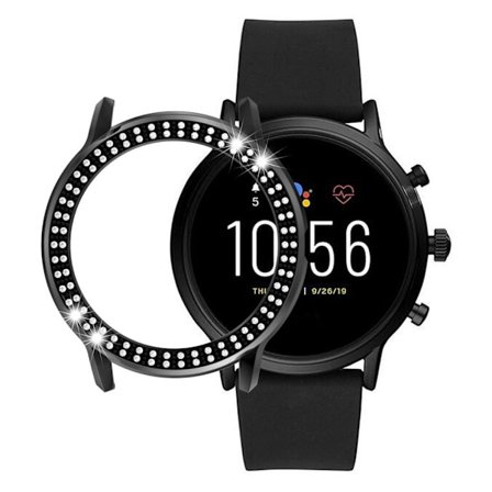 Fossil Gen 5 Carlyle HR rhombus dekorram - Svart