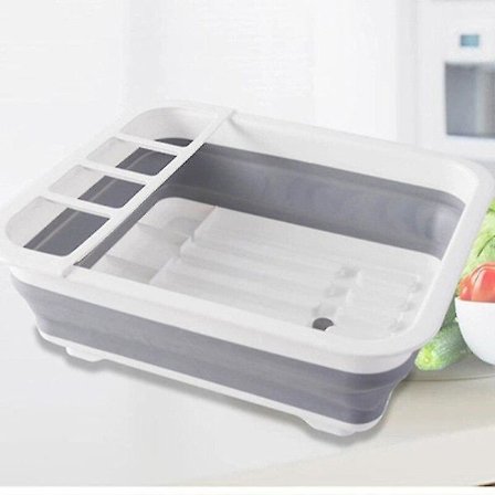 Køkken Foldbar Dræn Stativ Skål Plade Tallerken Ske Gaffel