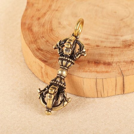 Tibetanskt hantverk buddhistiskt koppar fem aktier Dorje Vajra Pestl