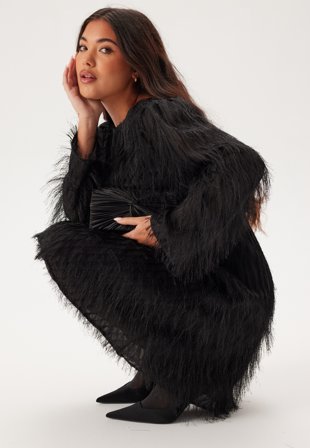 YAS dia Ls Boatneck Dress Black Klær