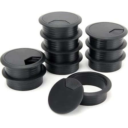 10 stycken runda infällda kabelgenomföringar för skrivbord, plastkabelgenomföringar för skrivbord, bord & bänkskiva