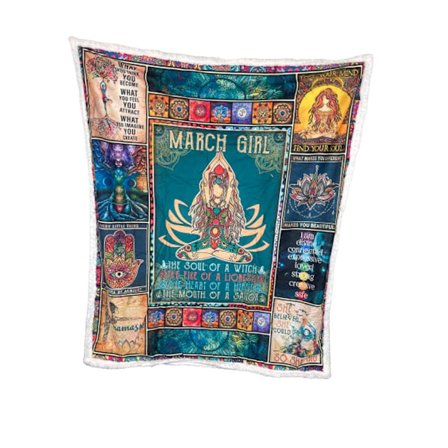 Plush Filt Pläd March Girl ca 120 cm x ca 150 cm