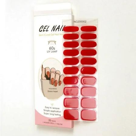 Halvhärdade Gel Nail Wraps Enkla Transparenta Färglim Vattentäta Långvariga Gel Nagel Klistermärken Härdar I Uv-Lampa Behöver NG200002
