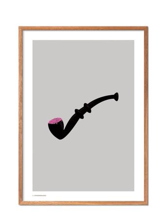 Lakridspiben Grå Patterned Poster & Frame