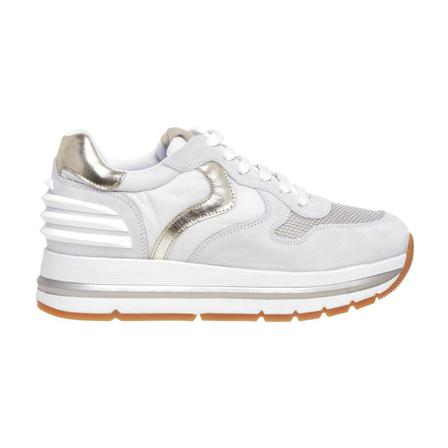 Voile Blanche Sneaker Maran Power in suede and fabric , Wit , Dames , Maat: 38 EU