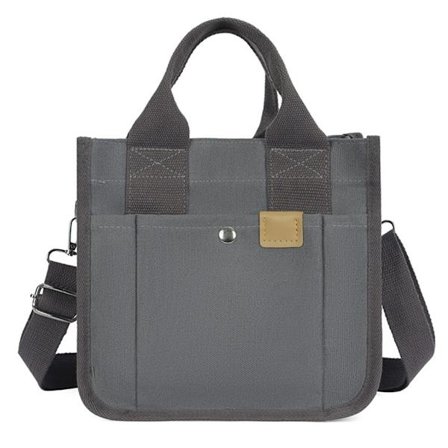 Canvas-veske for kvinner, stor kapasitet, skulderveske, håndveske med flere lommer, vintage crossbody-veske, lunsjveske for daglig bruk